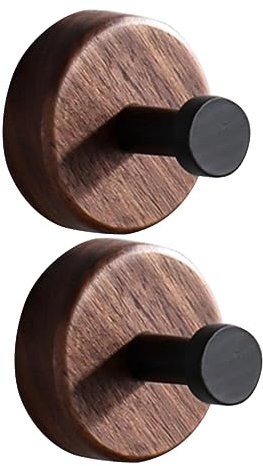 MAGICLULU 2stücke Wandhaken Aus Holz Und Selbstklebend Für Flur Schlafzimmer Esszimmer Bad Oder Küche Rustikale Huthaken Und Mantelhaken Zum Aufhängen Von Kleidung Und Accessoires
