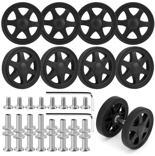 Vivikivi 8 PCS Kofferrollen Ersatzrollen Ersatzkit, VK-A51(50mm) | Verschleißfeste Koffer Rollen Ersatz Leise und Langlebige Ersatzrollen für Koffer Gepäck Ersatzteile