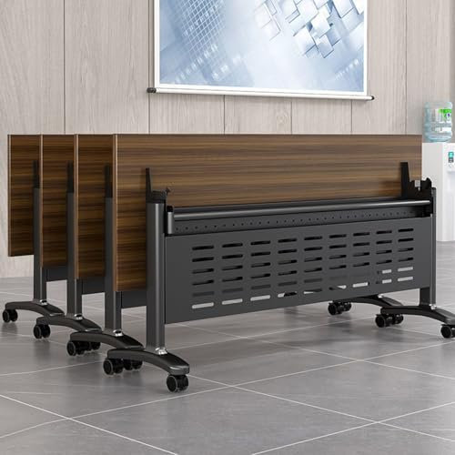 Mobiler Konferenztisch, zusammenklappbar, modern, rechteckig, mit leisen Rädern, ideal für Konferenzräume und Trainingsräume, 180,1 cm, zusammenklappbarer Konferenztisch