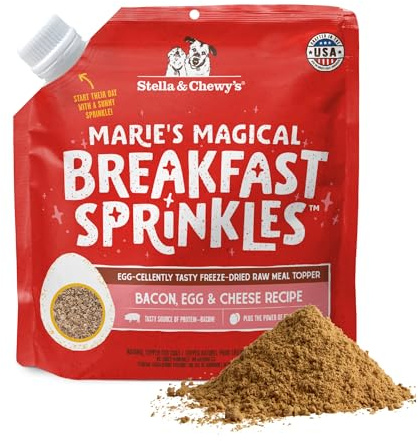 Stella & Chewy's Marie's Magical Breakfast Sprinkles Freeze-Dried Raw Bacon, Egg & Cheese Recipe Grain-Free Dog Food Topper, 7-oz Bag
