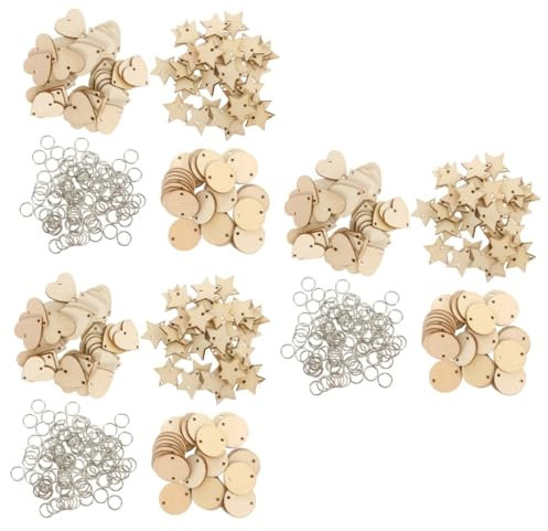 SHINEOFI 720 Stk Hangtag Aus Holz Perlen Stift Zappeln Kreisclip Hausgemacht Stechpalme Pailletten Tags Für Familiengeburtstagstafeln Verschönerungsbrett Kreis-clips Zum Aufhängen Hölzern