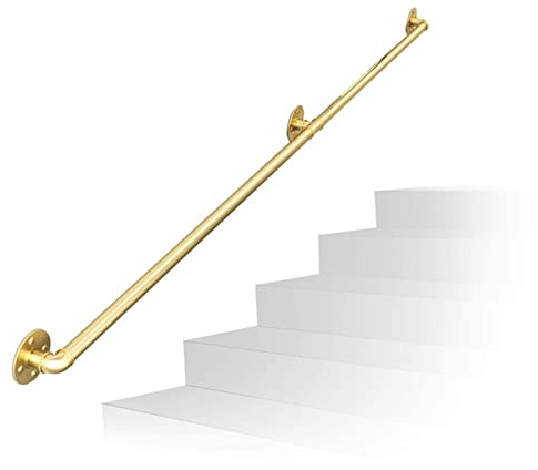 Gold Treppenhaus für Innen/Außen rutschfest ils für Treppe 0,3m 6m Handlauf Träger Wandstab Treppe Griff Set einfache Montage