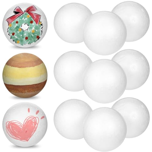 Veemoon 15 Piezas Bolas De Poliestireno De 8 Cm Para Manualidades y Decoración De Navidad - Perfectas Para Bricolaje y Artesanía De Porexpan