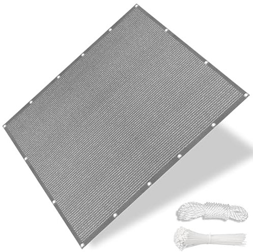 Sonnensegel Nach Maß mit Ösen 180 x 360 cm, Hdpe-Gewebe, Luftdurchlässig, Wasserdurchlässig, Abdeckplane Multifunktionales Zeltplane für Garten, Outdoor, Balkon, Hellgrau
