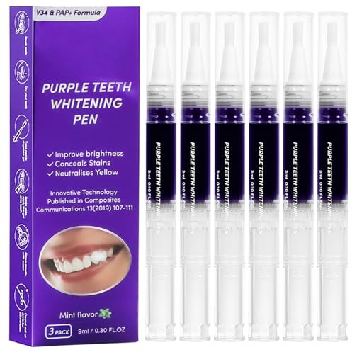 UptVin 6 Pezzi Penna Sbiancante Denti, Gel Sbiancante Professionale per Denti Bianchi Kit di Sbiancamento Immediato, Rimuove Macchie Efficacemente per un Sorriso Più Bianco