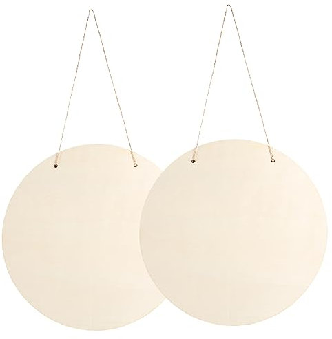 SEWOART 2 Sätze Holz Blank Hängende Schilder Diy Handwerk Runde Holz Scheiben Leer