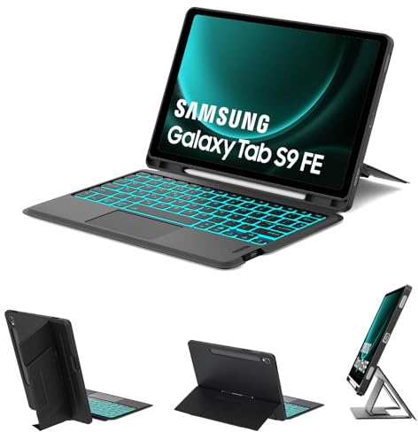 IVEOPPE Keyboard Case for Samsung Galaxy Tab S10 FE 2025/S9 FE 10.9''-Black