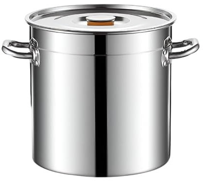 AIZYR Pentola in Acciaio Inox Pentola per Zuppa Professionale con Coperchio E Manici, Pentola per Cottura Pentola per Brodo Pentole per Stufati, Frutti di Mare, Pozole, Pasta,25CM*25CM