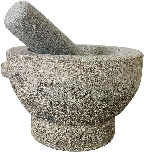 CEHJZQRPL Pilon et mortier, Ensemble mortier et Pilon en Granit, Bol et broyeur en Pierre Naturelle for épices, Herbes, assaisonnements, pâtes, Pesto et Guacamole