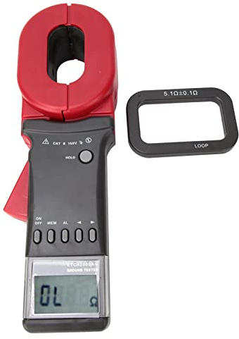 ANGGREK ETCR2000A + Digital Clamp Meter Earth Tester Ground Meter with 99 Data Storage Auto Range Conversion for Electrical Equipment Testing