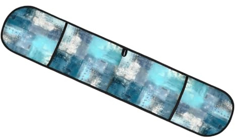Mexpekil Teal Turquoise Art Texture Double Oven Gloves Heat Resistant Oven Mitts with Hanging Loop Kitchen Potholder for Cooking Baking