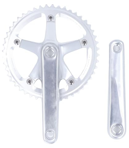 Aluminium Fahrrad Kurbelgarnitur 144BCD 48 Zähne, leicht, robust, silber - CNC Präzision, hohe Stabilität, ideal für & Rennrad