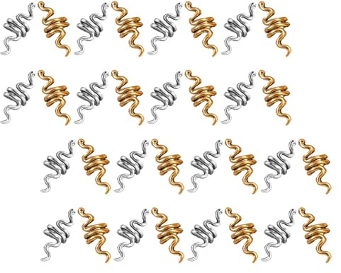 SOIMISS 40 Pezzi Gioielli Capelli Metallo Spirale per Treccia e Coda Fermagli Elastici Serpente per Dreadlocks e Acconciature Decorazioni Resistenti per Donna