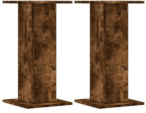Generico Supporti per Piante 2 pz Rovere Fumo 30x30x60 cm in Truciolato,Casa e Giardino,Prato e Giardino,Giardinaggio,Supporti per Piante,Marrone,12 kg,3307859