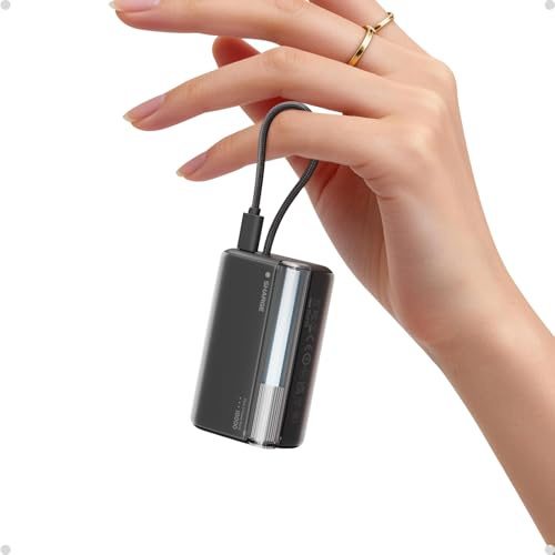 SHARGE 45W Power Bank 10000mAh con Cavo USB C Integrati, Powerbank Piccolo | PD 3.0 & QC 3.0 Piccolo e Potente, Batteria Esterna da Viaggio, Adatto in Aereo per iPhone Air/17/16/15, Galaxy S25/S24