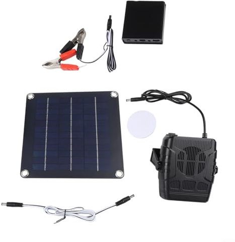 Riscaldatore per polli ad energia solare, in silicone monocristallino, per serra, cuccia per cani, pannello riscaldante localizzato resistente alle intemperie, nero (ventola di riscaldamento da 20 W)