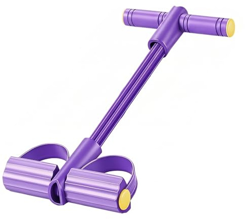 ITCGOB Gomas Elásticas Musculación con Pedal de 6 Tubos, Bandas de Resistencia para Abdominales, Cintura, Brazos y Piernas, Cuerda de Tensión para Ejercicios en Casa y Pilates, Morado