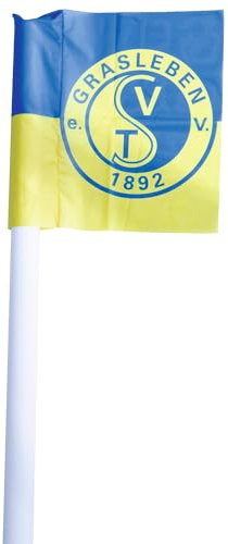 Sport-Thieme Fahne Bedruckt für Grenzstange | Individueller Druck mit Vereinslogo | 1 Stück | Weiß | Glanzpolyester, schmutzabweisend, licht- und wasserfest, Hohlsaum für Fahnenstange