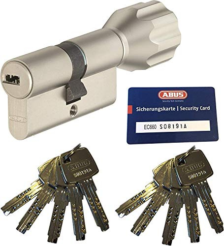 ABUS EC660 ECK660 Profil-Knaufzylinder Länge (a/b) Z50/K45mm (c=95mm) mit 10 Schlüssel, mit Sicherungskarte