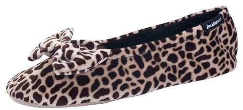 Chaussons FEMME Velours - grand noeud Isotoner 37/38 EU, Girafe
