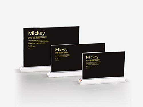 Tisch-Aufsteller aus Acryl (PMMA) inkl. Acrylsockel facettiert glasklar Display Tischaufsteller T-Form Tischnamensschild Werbeschild Preisschild (120x160 mm Hochformat)