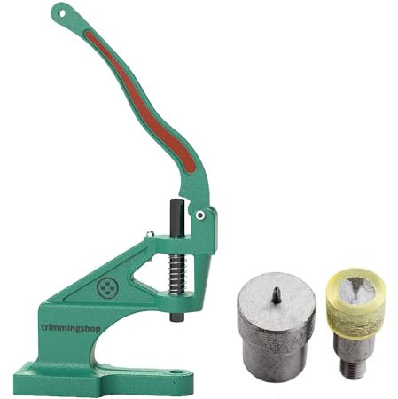 Trimming Shop 8mm Single Cap Rivets Fixing Dies Set with Universal The Green Machine Hand Press, Leather Rivets Install Tool for DIY Leathercrafts, Handbag, Belts, Purses