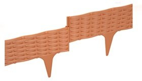 Rasenkante Gartenpalisade Beeteinfassung Beetumrandung 3,9m Rattan-Optik 3 Farben von rg-vertrieb (Terrakotta)
