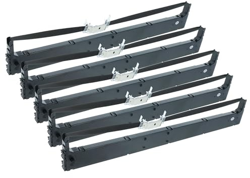 vhbw 5X Farbband Nylonband Tintenband kompatibel mit Nadeldrucker Tally Genicom T2130, T2130-24 Ersatz für Tally 044830 / Tally 44830.