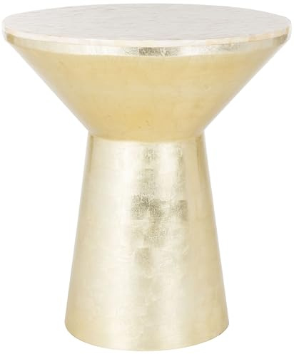 Safavieh Home Collection Fae Mosaic Top Round Pink Champagne and Gold Side Table