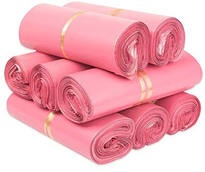 YGLONG Versandbeutel 100 stücke rosa Poly Mailer Selbstklebende Post mailing umhülle kleberichtung Postal Tasche Express Taschen kurier lagerung Shipping Taschen Versandbeutel Plastik FüR Kleidung