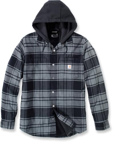 Carhartt Övergångsjacka för män, flanellfleece, fodrad huva, Alm, L