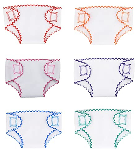 Toyvian 6pcs Baby Doll Accessories - Diapers, Underwear, Reusable DIY Diaper Bag
