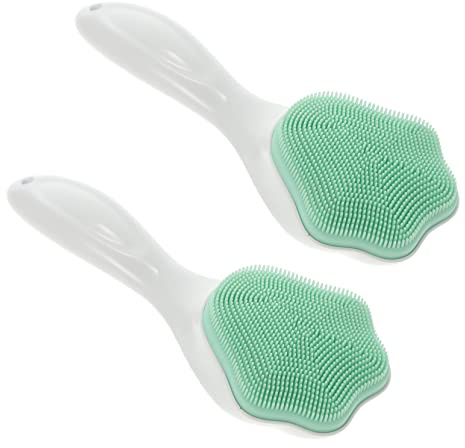 Beatifufu 2Stücke Silikon Gesichtsbürsten mit Langem Griff Claw Förmige Gesichtsreinigungsbürsten Manuelle Gesichtsreinigungswerkzeuge für Gründliche Reinigung und Peeling