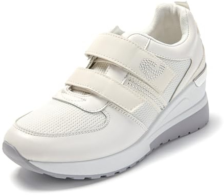 JOMIX Basket Scratch Femme Sneakers Wedge Chaussures Compensées Femme Chaussures de Sport Confortable