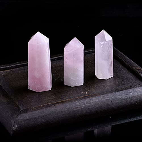 pierre minérale de Naturel Quartz Rose Cristal Point Ornement Bâton De Réparation Magique Décoration De La Maison Familiale Décoration D'étude DIY Cadeau Balance décoration de pierres précieuses colle