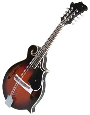 Anfänger Mandoline-Instrument F-förmige 8-saitige Gitarrenmandoline Tibetisches Musikinstrument F-förmige Mandoline 8-saitig Mit Lederbox(Sun color)
