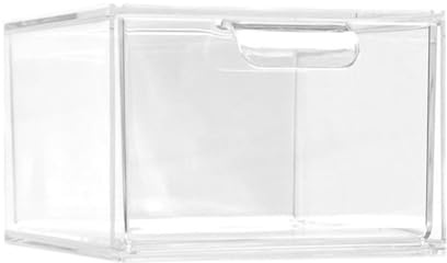 CosyCaya Organizador y Almacenamiento de Maquillaje Apilable, Organizadores AcríLicos, CajóN de Almacenamiento de PláStico Transparente con Asas para Tocador