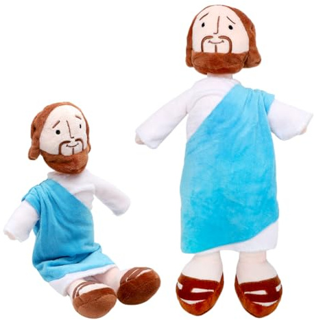 HENGBIRD Jesus-Puppe, 32 cm, lächelndes Plüschspielzeug, religiöser christlicher Retter, Dekoration und Geschenk für Haus, Party, Ostern, kann stehen und sitzen