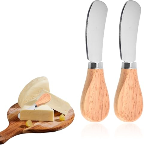 OIGWBPH 2Pcs Coltello Burro Formaggio,Coltelli Spalmatori di Formaggio,Coltello da Crema in Acciaio Inossidabile,Coltello da Burro Coltelli da Formaggio,Coltello da Burro Multifunzione