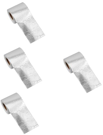 SOLUSTRE 4 Rollen Folienband Rohr Aluminiumband Für Kanal -klebeband Silbernes Klebeband Trockner-entlüftungsband Alu-klebeband Strapazierfähig Trocknerband Thermoband Aluminiumfolie