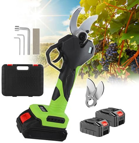 pealiritansemen Forbici Elettriche per Giardinaggio - Forbici Portatili Senza Fili, con Batteria di Ricambio E Lame di Ricambio, Diametro di Taglio 35 Mm, per Alberi da Frutto/Aiuole