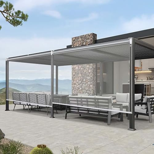 Generisch Transparentes Wasserdichtes Rollo Transparent Wasserdichtes Roll-Up-Rollo Outdoor Balkon Terrassen Tür Durchsichtige Rollos PVC-Kunststoff Regenschutz-Fenster-Rollos,130 * 200cm