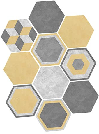 Cabilock Bodendekor Kleben Fliesenaufkleber Wandtattoos Sechseckige Fliese Schälen Und Aufkleben Backsplash-küchenfliesen Abziehen Und Aufkleben Wandtattoo Hart Zahnpasta Für Hunde Yellow