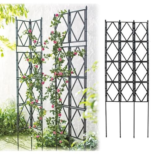 Großes faltbares Rankgitter für Kletterpflanzen, 150/180/220 cm hoher Zaun für Innen- und Außendekoration, schwarz, 60 x 150 cm