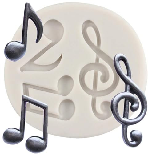 Silicone Molds for Baking,6x6.3cm Music Notes Silicone Mold Chocolate Making Mould Party Cupcake Topper Fondant Cake Decorating Tools Candy Resin Moulds