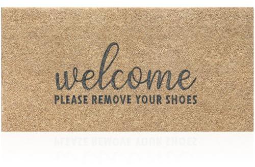 AAZZKANG Please Remove Your Shoes Doormat Non Slip Large Welcome Outdoor Mats for Home Entrance Easy to Clean Front Door Mat for Indoor,Entryway,Outside,Inside 120x45cm