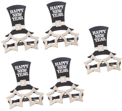 Warmhm 5St Neujahrsbrille kinderferngläser kindergläser partybrillen Partygeschenke für das Neue Jahr Neujahrsparty-Brillen weihnachtsdeko Klasse 2023 Party-Brillen-Requisite Vlies