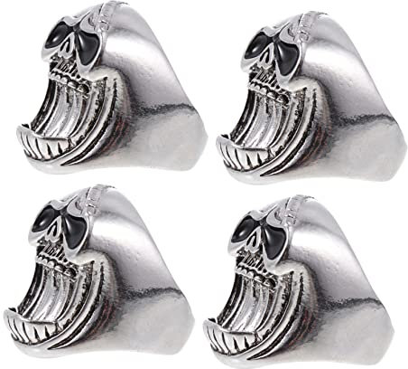Cabilock 3 Juegos Anillo De Calavera Abrelatas Suministro Para Acampar Levantador De Tapa De Cerveza Abridor De Tapas De Cerveza Anillos Abrebotellas Aleación De Plata 4 Uds * 3