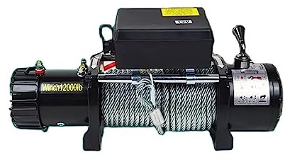 Cabrestante eléctrico for coche de 3000 Lbs, 12V, 24V, cabrestante eléctrico for coche, cuerda de alambre inalámbrica, cabrestantes ATV for vehículo todoterreno, polipasto eléctrico de auto-rescate ,R