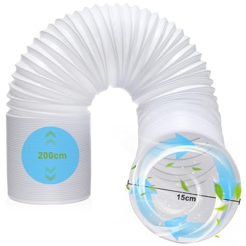 SKYYUE Tubo Scarico Climatizzatore Portatile Tubo Condizionatore, Tubos di Sfiato Estensibile Lungo 2M Diametro 15cm, Aria Condizionata Portatile Tubos per Sistema di Ventilazione (150mm, 2M)